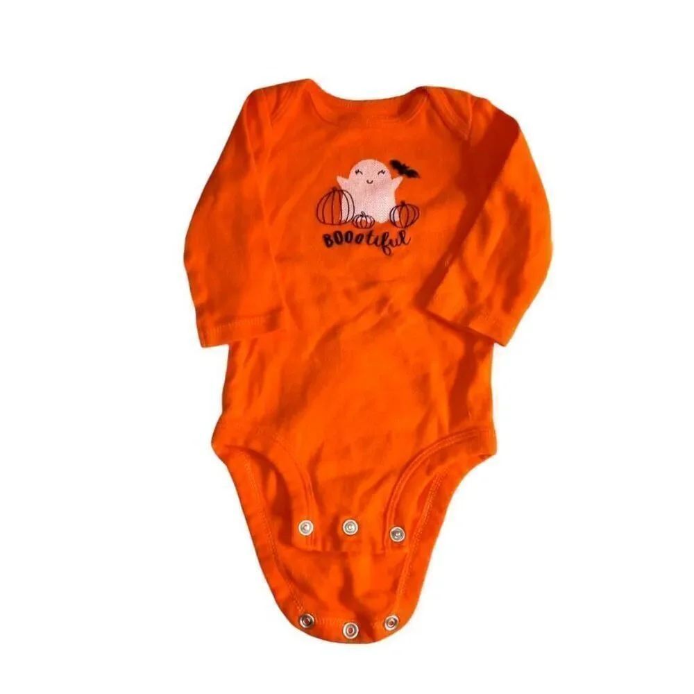 Carter's Orange long sleeve Halloween onesie